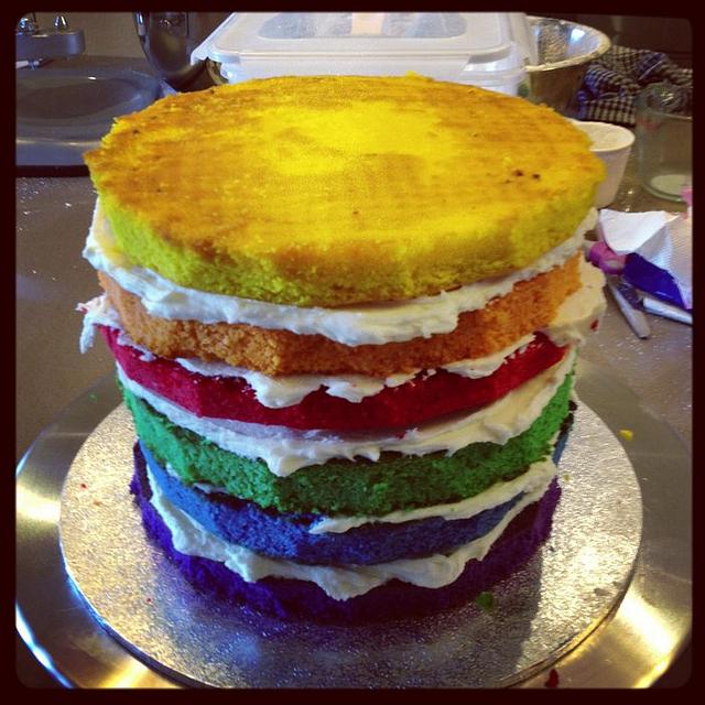Rainbow Petal cake!