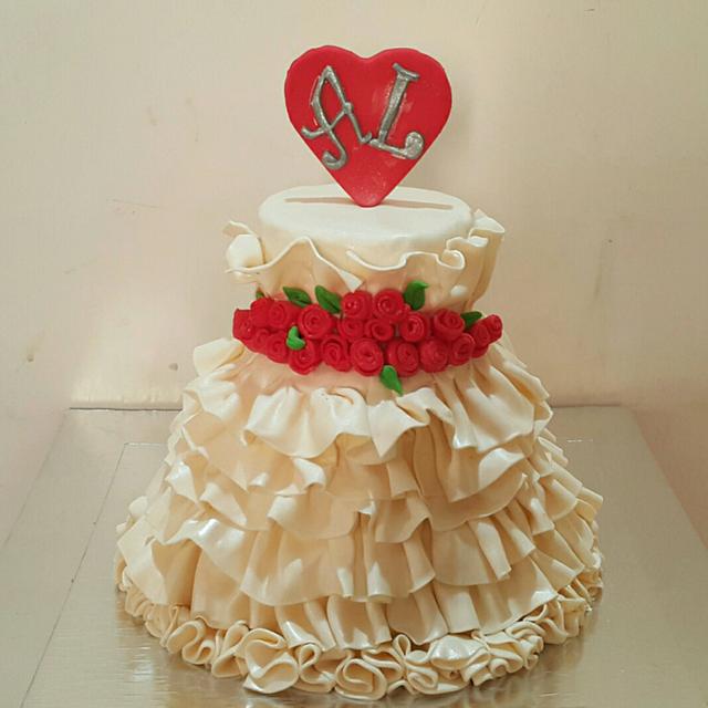 Frilled Gown - Decorated Cake by Urvi Zaveri - CakesDecor