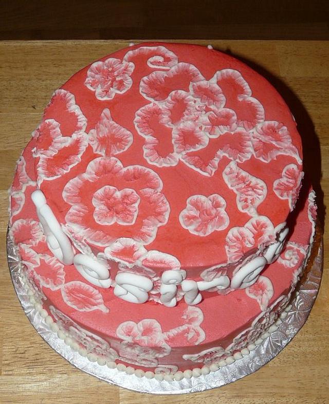Raspberry Baby Shower cake