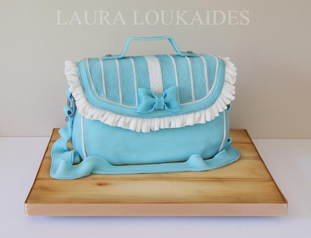 The Little Blue Satchel - Decorated Cake by Laura - CakesDecor