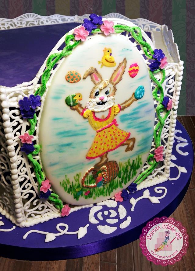 A Filigree Easter - A Painted Easter Collaboration Cake