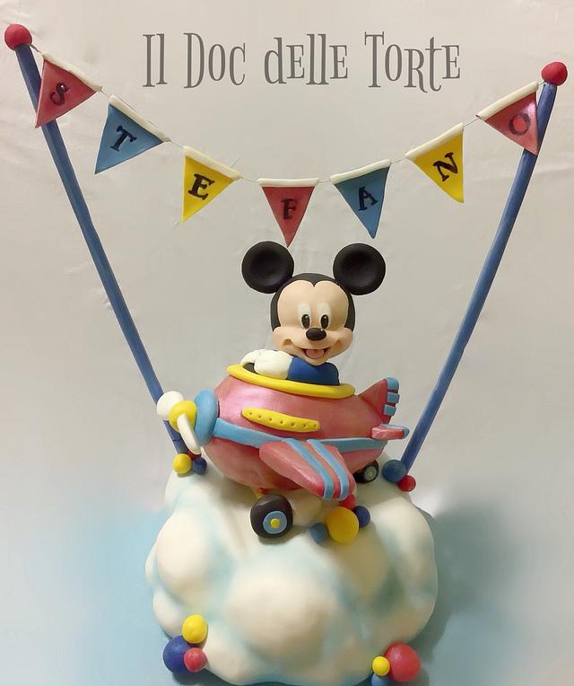 Baby Mickey Mouse aeroplane cake
