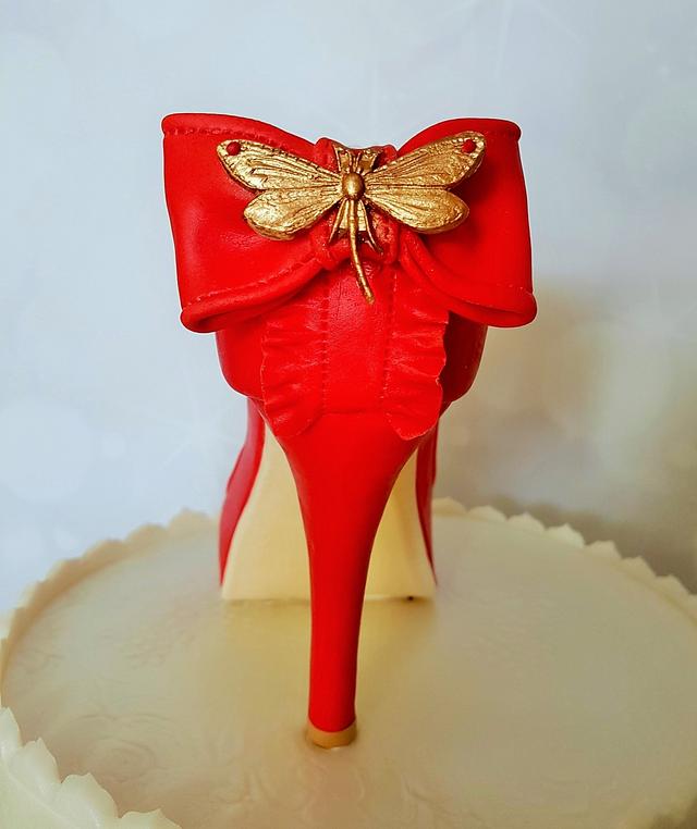 Red shoe cake