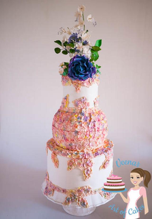 Hydrangea Blooms Wedding - Cake by Veenas Art of Cakes - CakesDecor