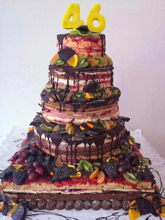 Naked birthday cake - cake by Mocart DH - CakesDecor
