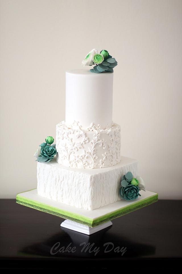 Wedding cake - Decorated Cake by JoBP - CakesDecor