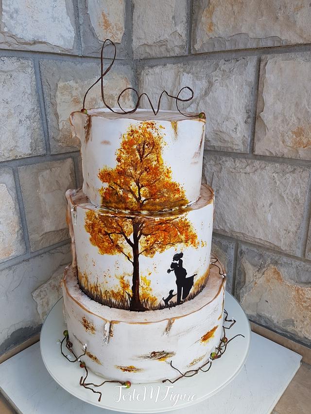 Handpainted Wedding Cake - Decorated Cake By Tortemfigure - Cakesdecor