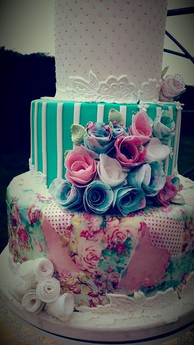 Vintage Decoupage Cherub Couture Cakes Decorated Cake CakesDecor