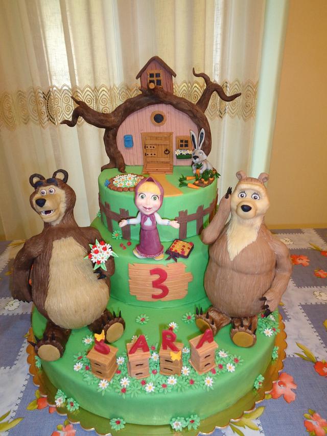 Masha and the Bear - Decorated Cake by silviacucinelli - CakesDecor