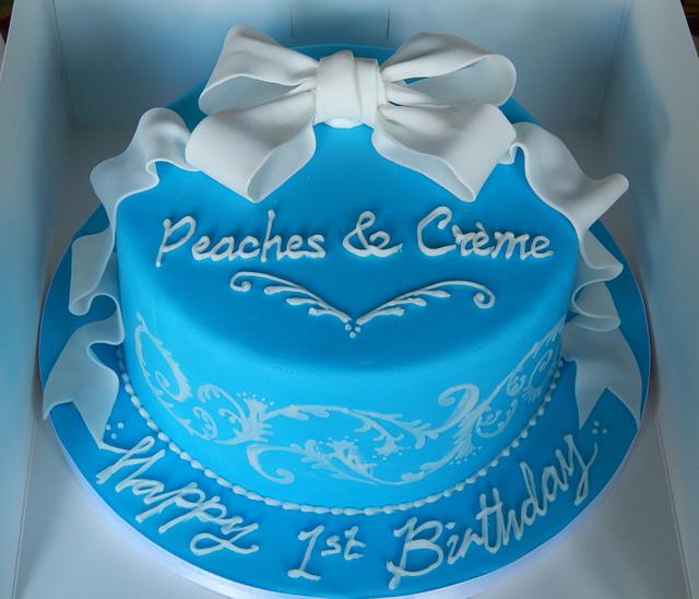 Stunning Strings Sky Blue Cake - Wilton