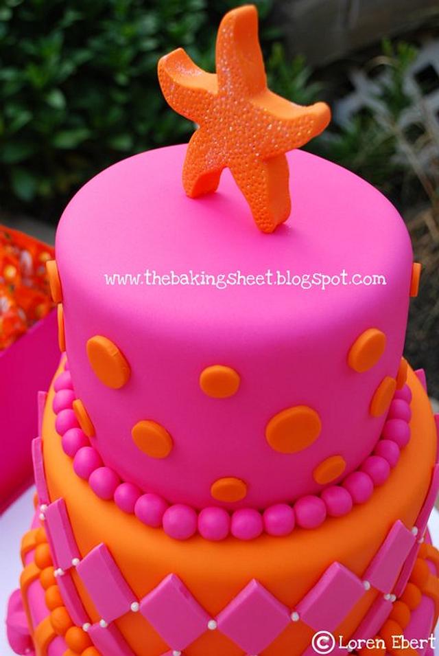 Pink & Orange Sweet 16 Cake!