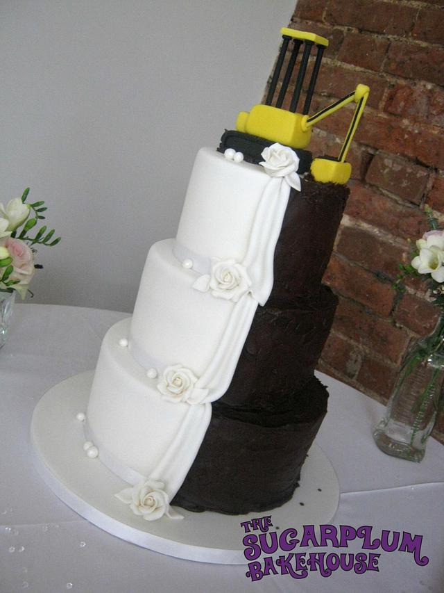 3 Tier Half N Half Wedding Cake Cake By Sam Harrison Cakesdecor