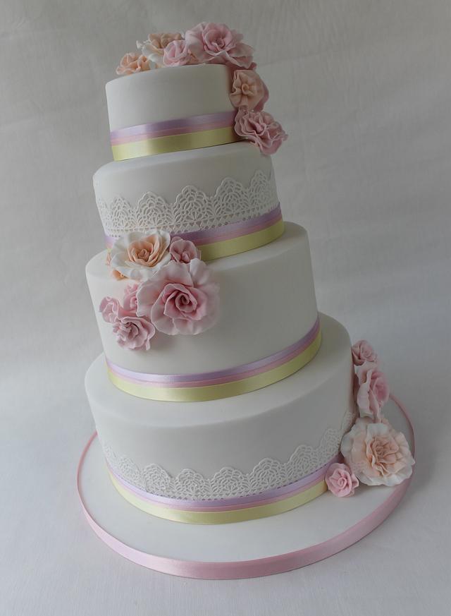 Easter Wedding Cake - Decorated Cake by Candy's Cupcakes - CakesDecor