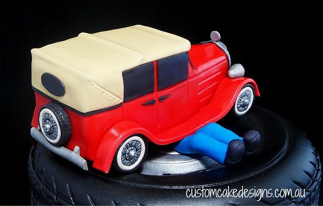 Mechanic Vintage Car Cake