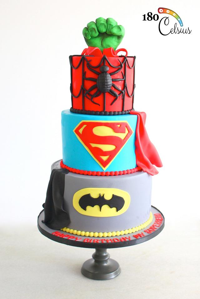 The Classic Superhero Birthday Cake - Decorated Cake by - CakesDecor