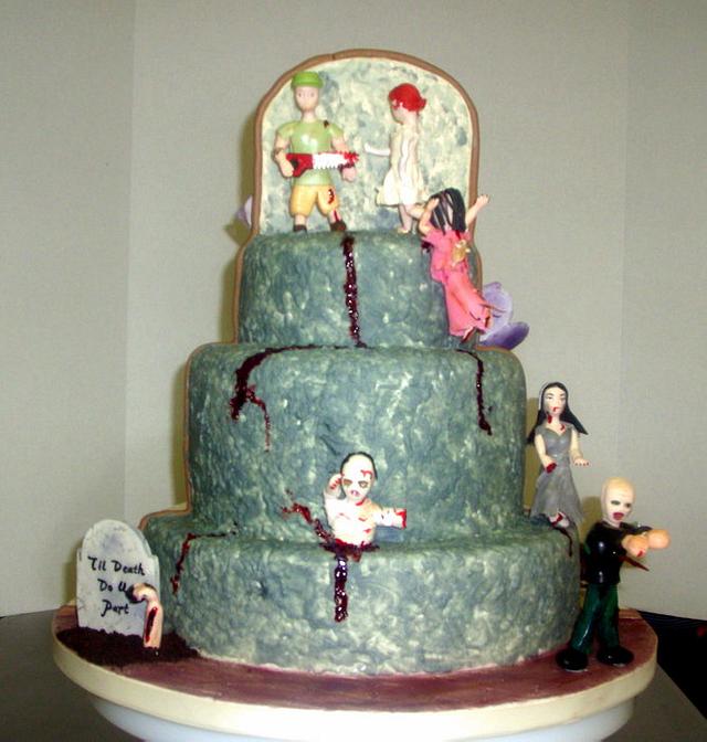 Elegant Zombie Engagement Cake (Parts 1 & 2)