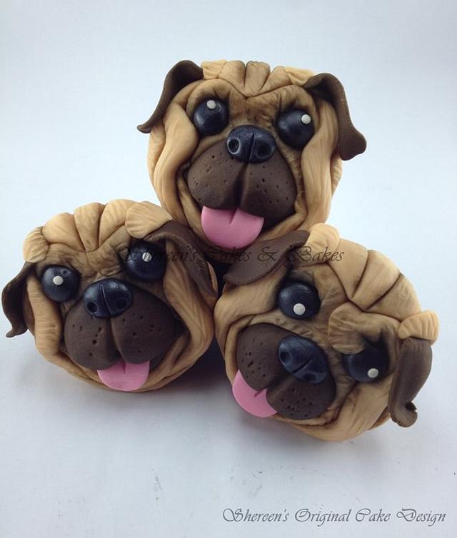 Pug cupcake outlet cake