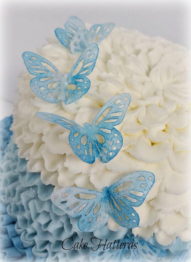 Blue Butterfly Birthday Cake - Cake by Donna Tokazowski- - CakesDecor