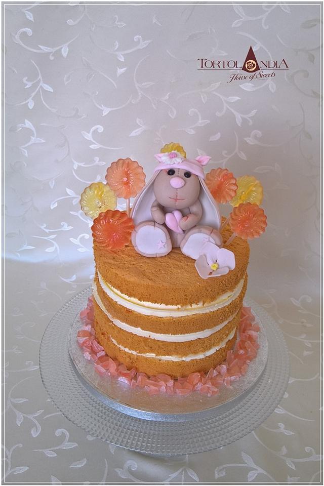 Naked cake with bunny