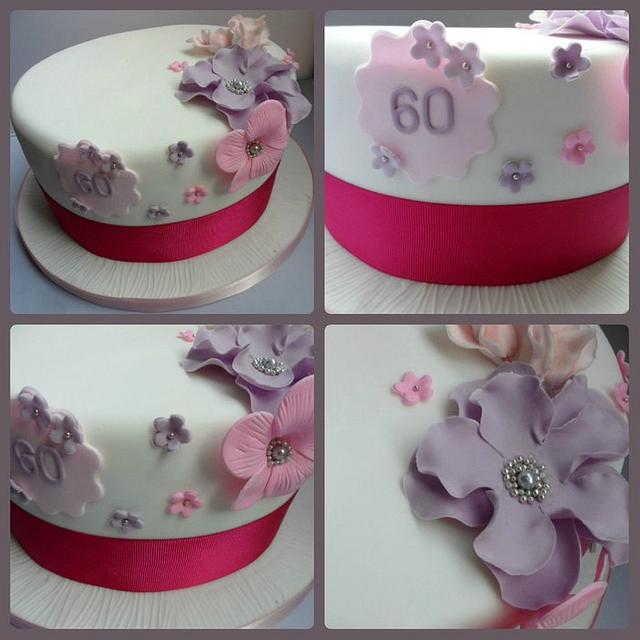 60th Floral birthday cake - Cake by Cupcakecreations - CakesDecor