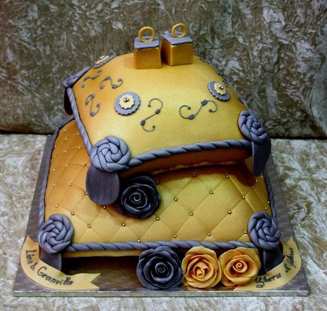 Wedding rings cake Decorated Cake by The House of Cakes CakesDecor