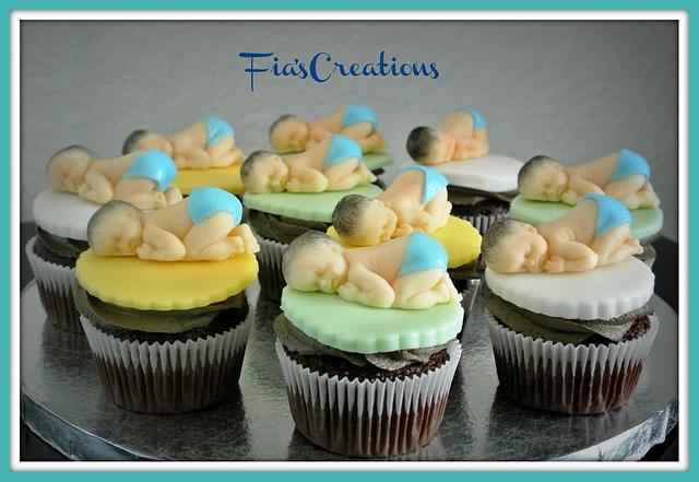 Sleeping Baby Cupcakes - Cake by FiasCreations - CakesDecor