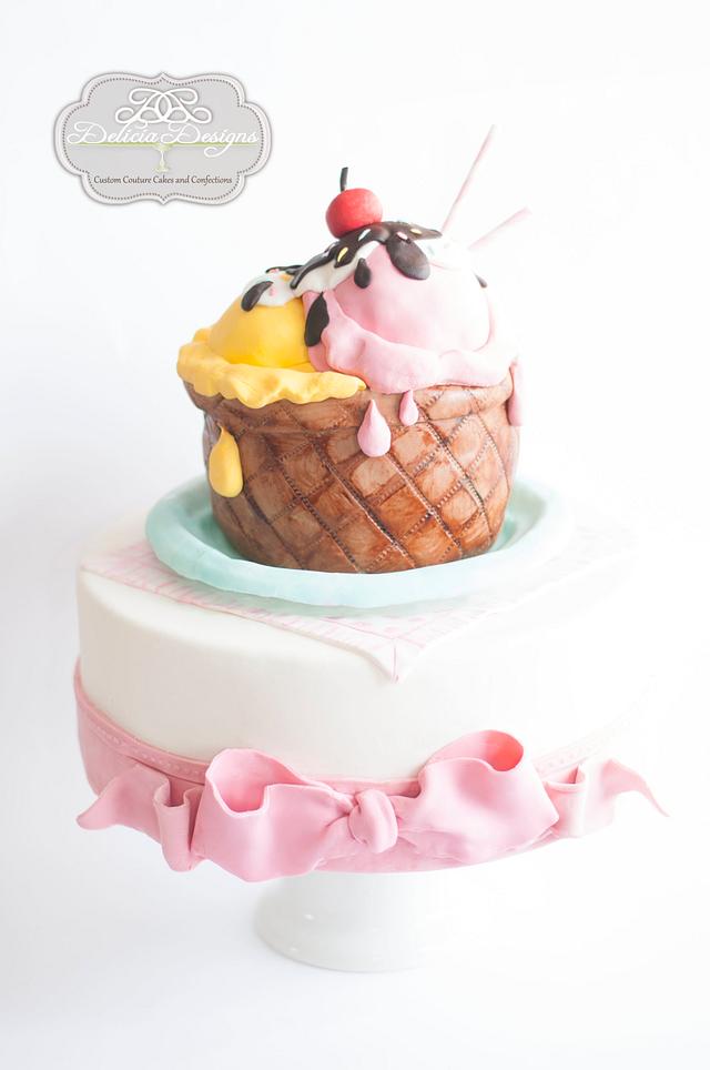 Ice Cream Sundae Decorated Cake By Delicia Designs Cakesdecor