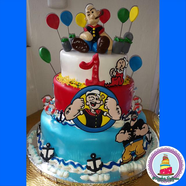 popeye the sailor men cake - Decorated Cake by Sasha - CakesDecor