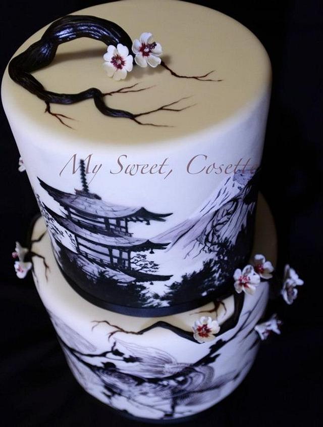 Japanese themed cake