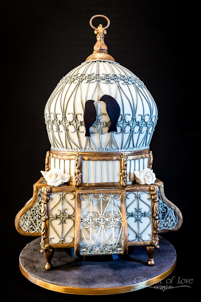 Bird Cage Engagement Cake