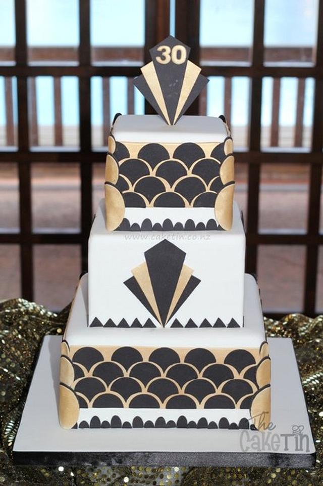 Art Deco 30th Birthday Cake