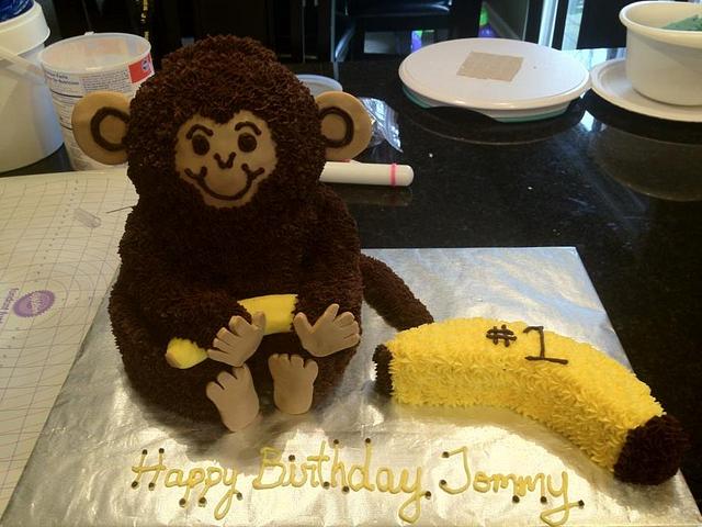 3D Monkey 1st Birthday - Decorated Cake by Dawn Henderson - CakesDecor