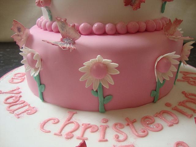 pretty christening cake