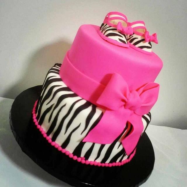 Zebra print baby shower - Cake by Audrey - CakesDecor