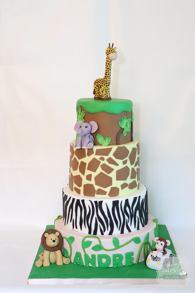 Safari Themed Birthday Cake - Decorated Cake by Sweet - CakesDecor