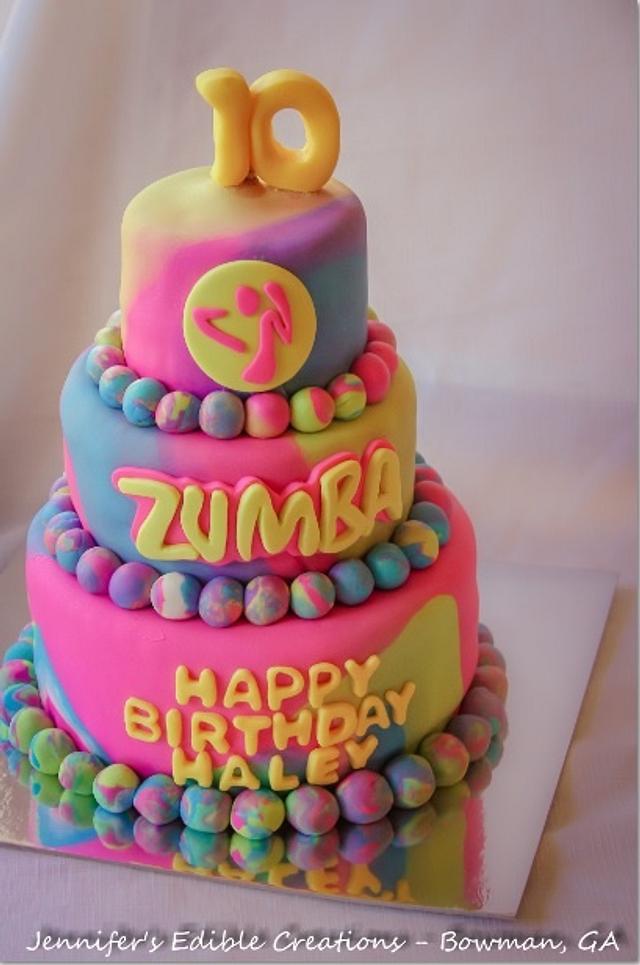 Zumba Birthday Cake Decorated Cake by Jennifer's Edible CakesDecor