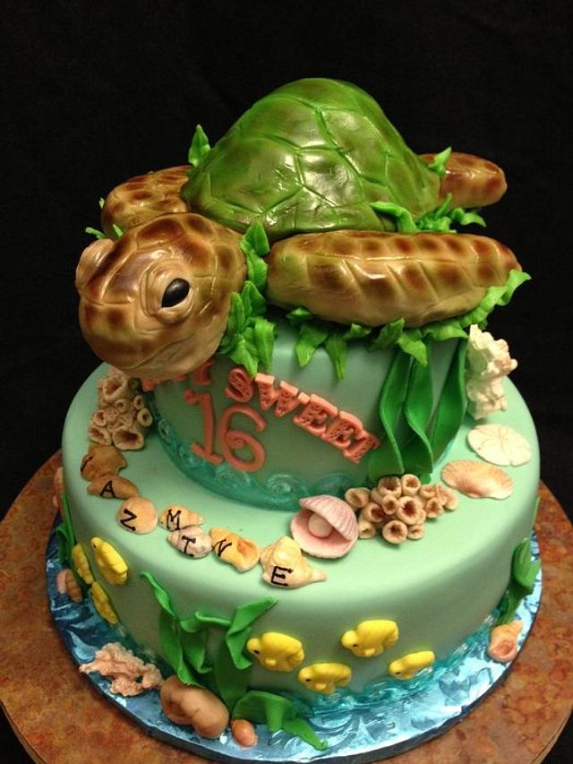 Sea Turtle - Cake by Lily's Piece of Cake, LLC - CakesDecor