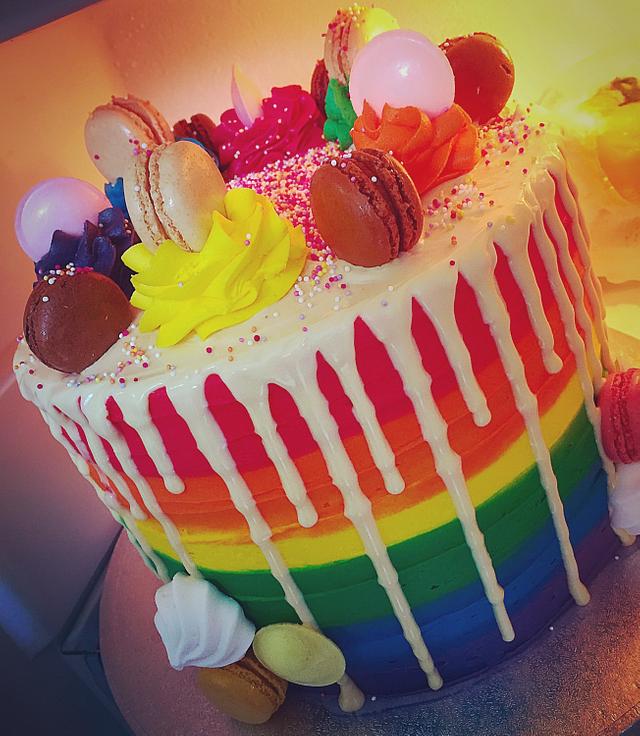 colored raindrop cake