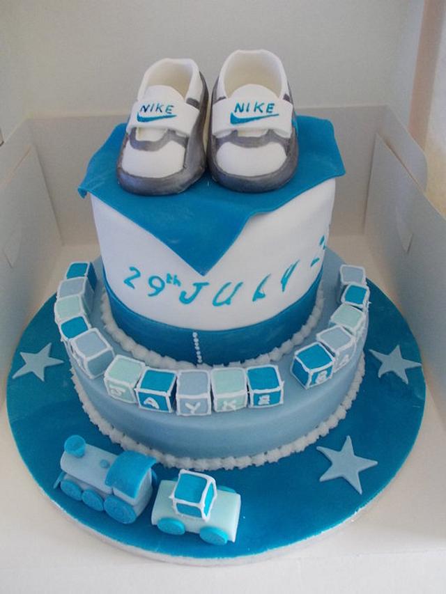 Boys christening cake - Cake by David Mason - CakesDecor