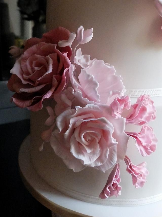 Dusky pink wedding cake - Cake by Sharon, Sadie May Cakes - CakesDecor