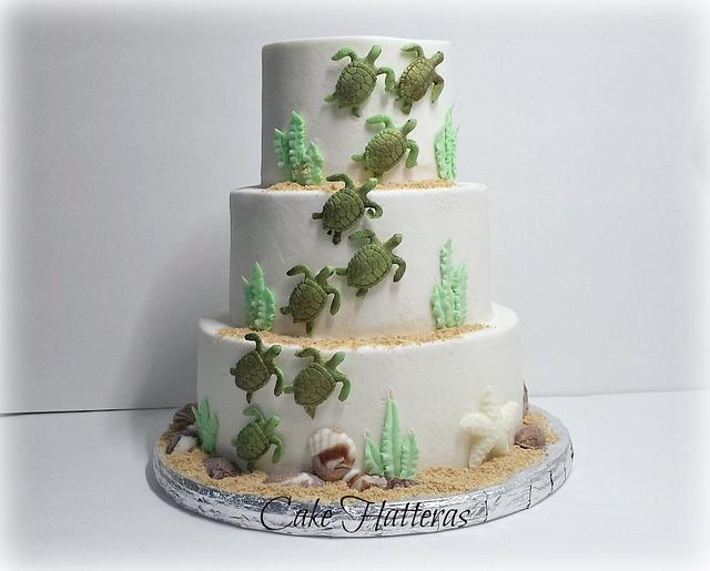 Sea Turtle Wedding Cake Decorated Cake By Donna Cakesdecor 