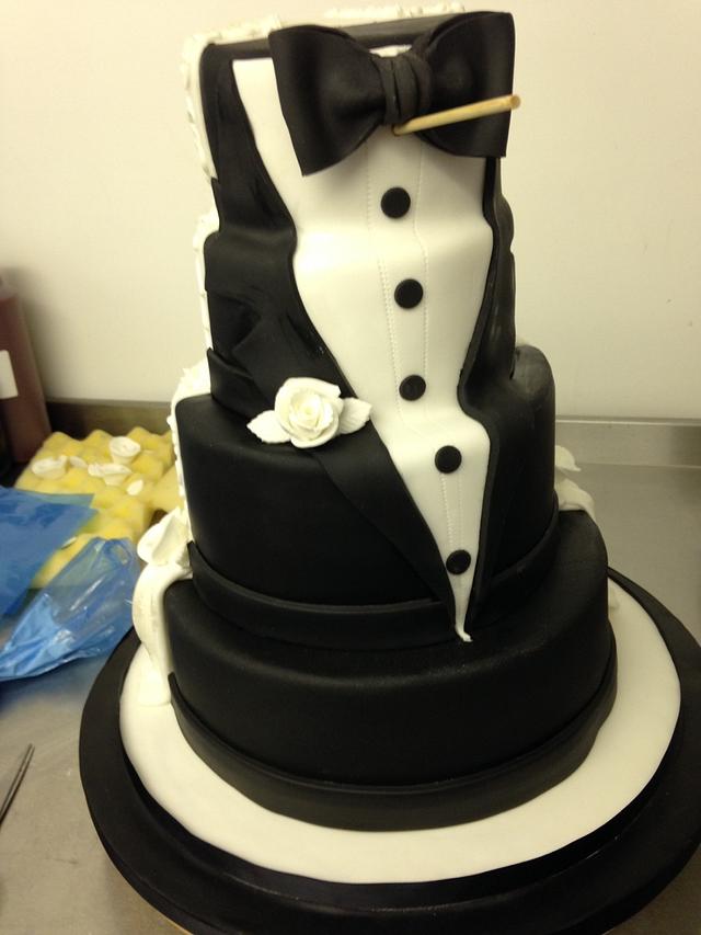 Tuxedo wedding cake