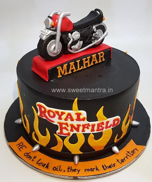 Royal Enfield Theme Customized Cake With 3d Edible Cakesdecor