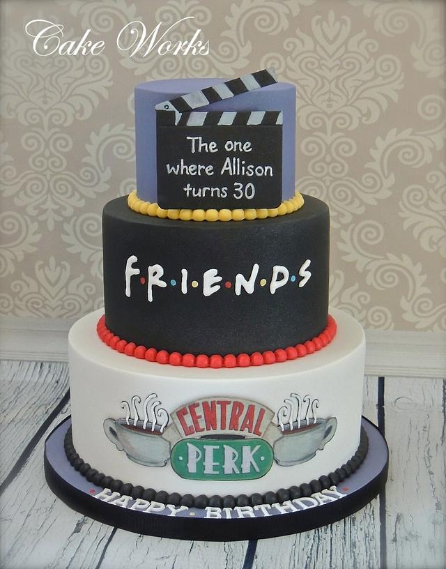 Friends BLACK Theme Cake Topper For Birthday Party Decorations- Friends tv  Show Party Decorations & Birthday Party Celebration