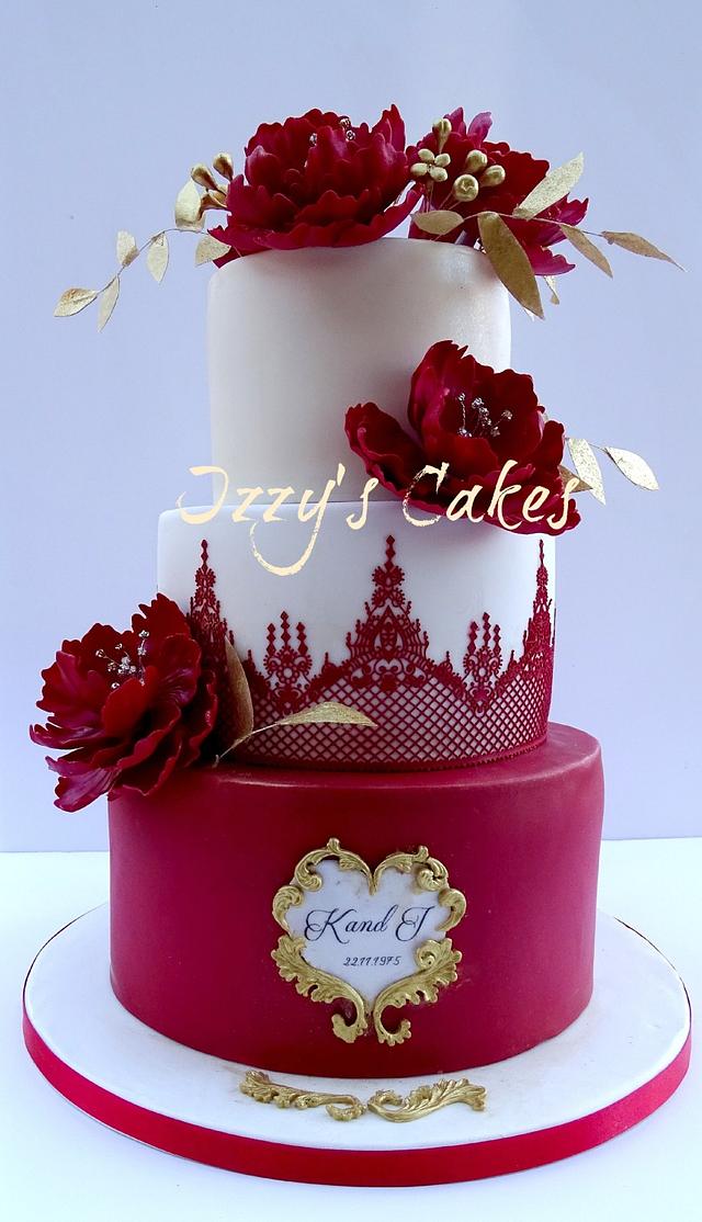 Ruby Wedding Anniversary Cake - Cake by The Rosehip - CakesDecor