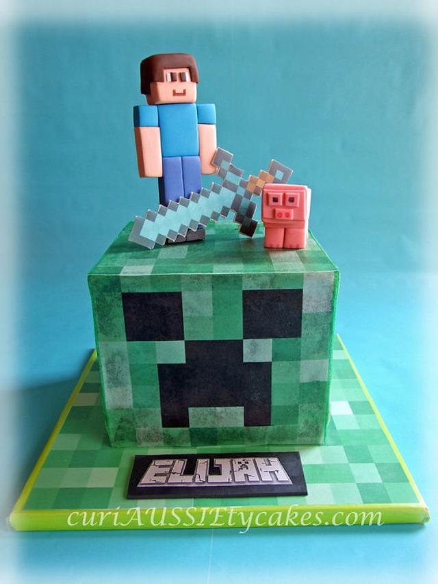 Papercraft Cake Creeper Minecraft Cake Creeper, Minecraft