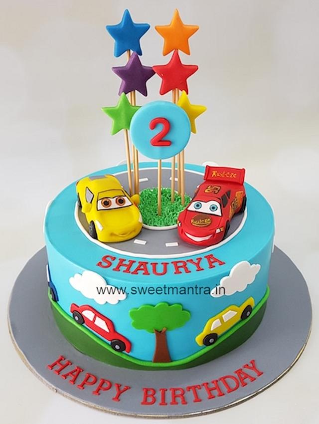 Car Theme Cake With Mcqueen Decorated Cake By Sweet CakesDecor