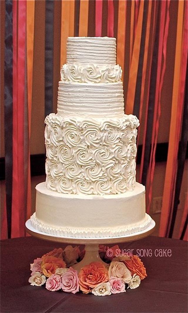 Rosette Couture Wedding Cake - Decorated Cake By - Cakesdecor