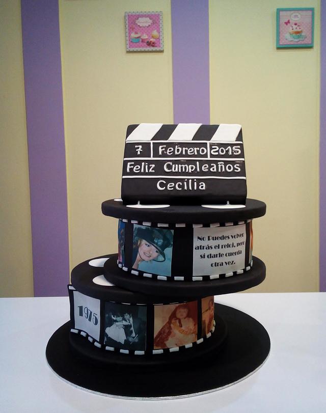 TARTA CARRETE CINEMATOGRAFICO - Decorated Cake by - CakesDecor