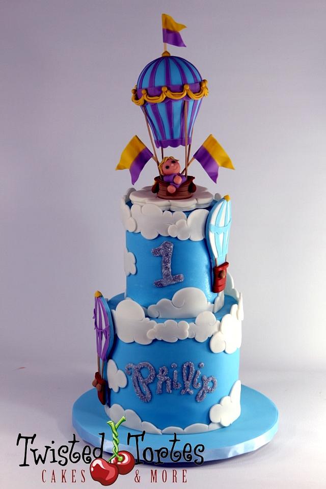 Hot air balloon cake - Decorated Cake by Twisted Tortes - CakesDecor